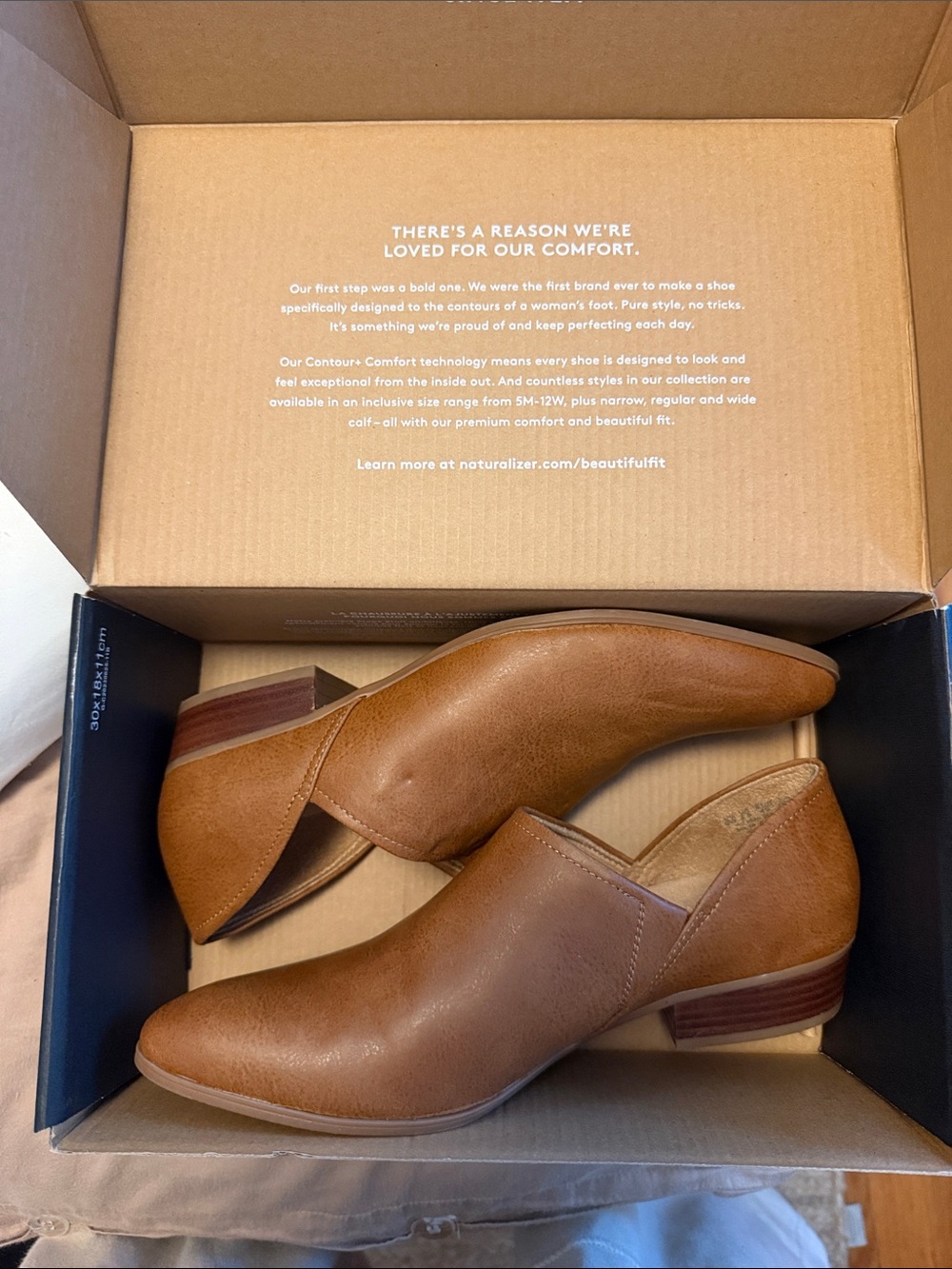 Naturalizer Women's Cognac Brown Leather Slip-On Mules